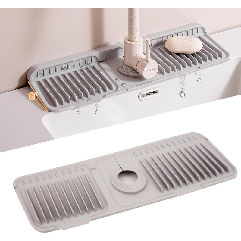 Silicone Tap Washer - Opvouwbare siliconen kraanmat, wateropvangmat, gootsteenbeschermer voor